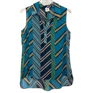 CAbi Multicolor Chevron Sleeveless Blouse